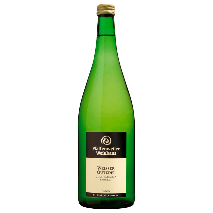 Pfaffenweiler Weinhaus Weißwein Weißer Gutedel QbA trocken 1l